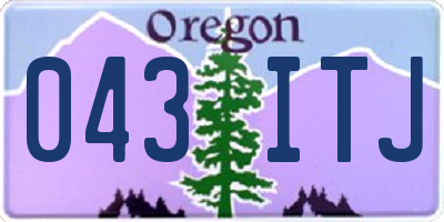 OR license plate 043ITJ