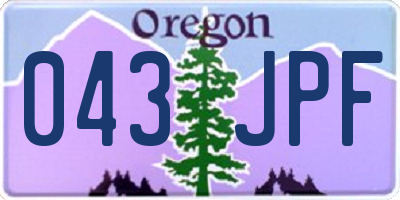 OR license plate 043JPF