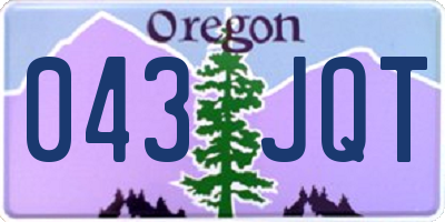 OR license plate 043JQT