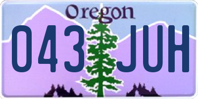 OR license plate 043JUH