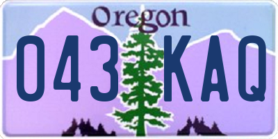 OR license plate 043KAQ