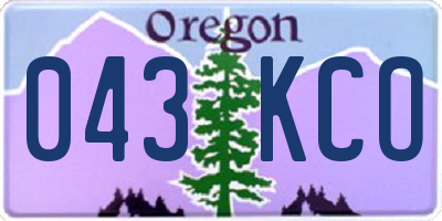 OR license plate 043KCO