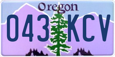 OR license plate 043KCV