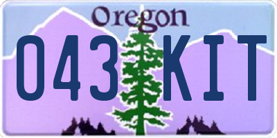 OR license plate 043KIT