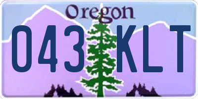 OR license plate 043KLT