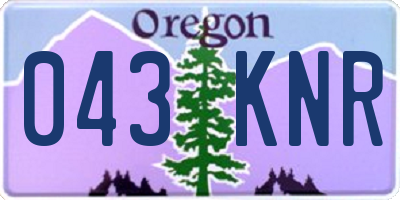 OR license plate 043KNR