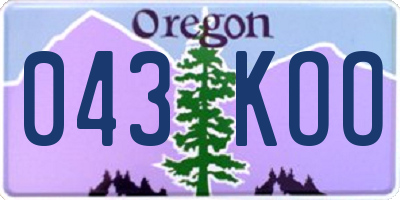 OR license plate 043KOO