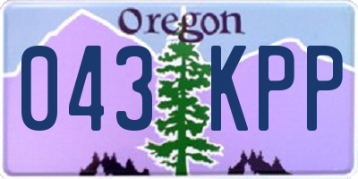 OR license plate 043KPP