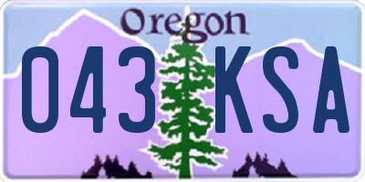OR license plate 043KSA