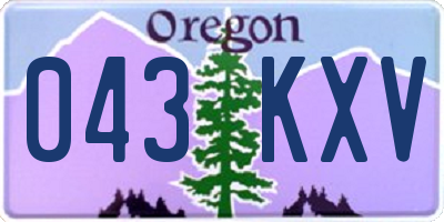 OR license plate 043KXV