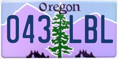 OR license plate 043LBL