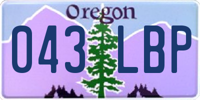 OR license plate 043LBP