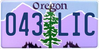 OR license plate 043LIC