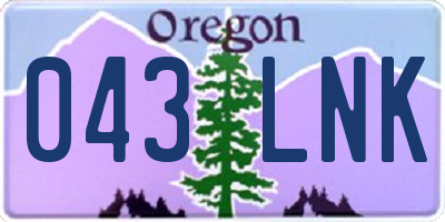 OR license plate 043LNK