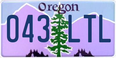 OR license plate 043LTL