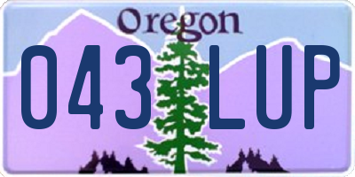 OR license plate 043LUP