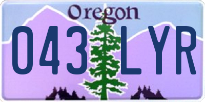 OR license plate 043LYR