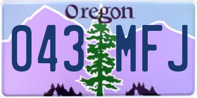OR license plate 043MFJ