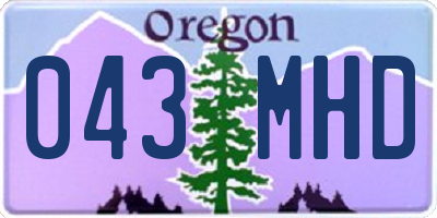 OR license plate 043MHD