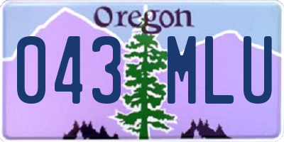 OR license plate 043MLU