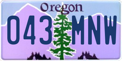 OR license plate 043MNW