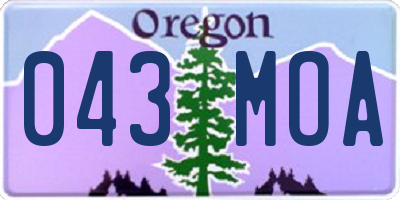 OR license plate 043MOA