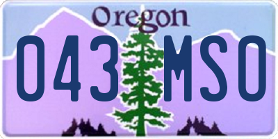OR license plate 043MSO