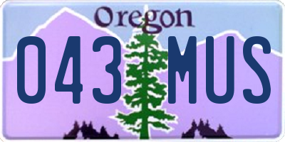 OR license plate 043MUS