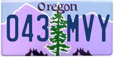 OR license plate 043MVY