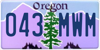 OR license plate 043MWM
