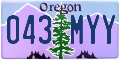 OR license plate 043MYY
