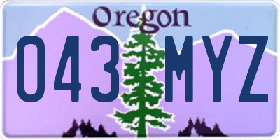 OR license plate 043MYZ