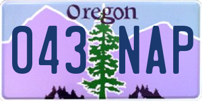 OR license plate 043NAP