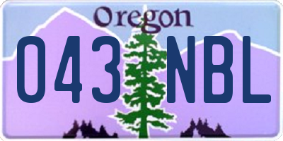 OR license plate 043NBL