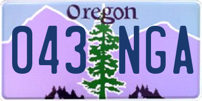 OR license plate 043NGA