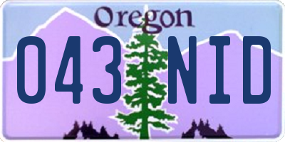 OR license plate 043NID