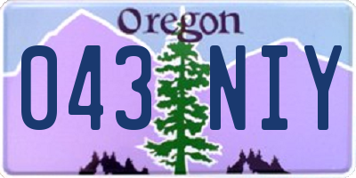 OR license plate 043NIY
