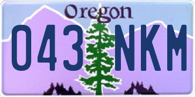 OR license plate 043NKM