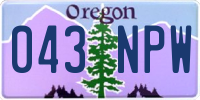 OR license plate 043NPW
