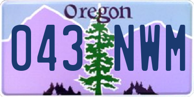 OR license plate 043NWM