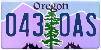 OR license plate 043OAS