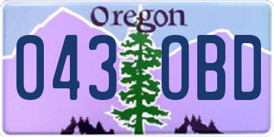 OR license plate 043OBD