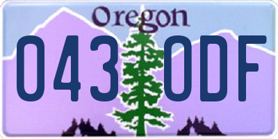 OR license plate 043ODF