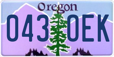 OR license plate 043OEK