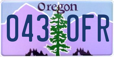 OR license plate 043OFR