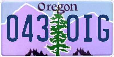 OR license plate 043OIG