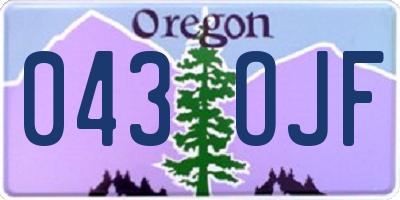 OR license plate 043OJF