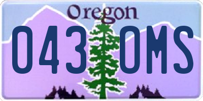 OR license plate 043OMS