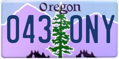 OR license plate 043ONY