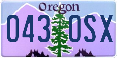 OR license plate 043OSX